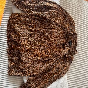Leopard print bow top